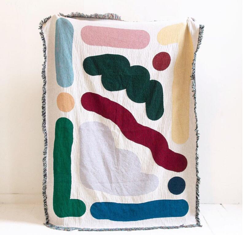 Outdoor Camping Rugs - Các Đường Màu Bông Du Lịch