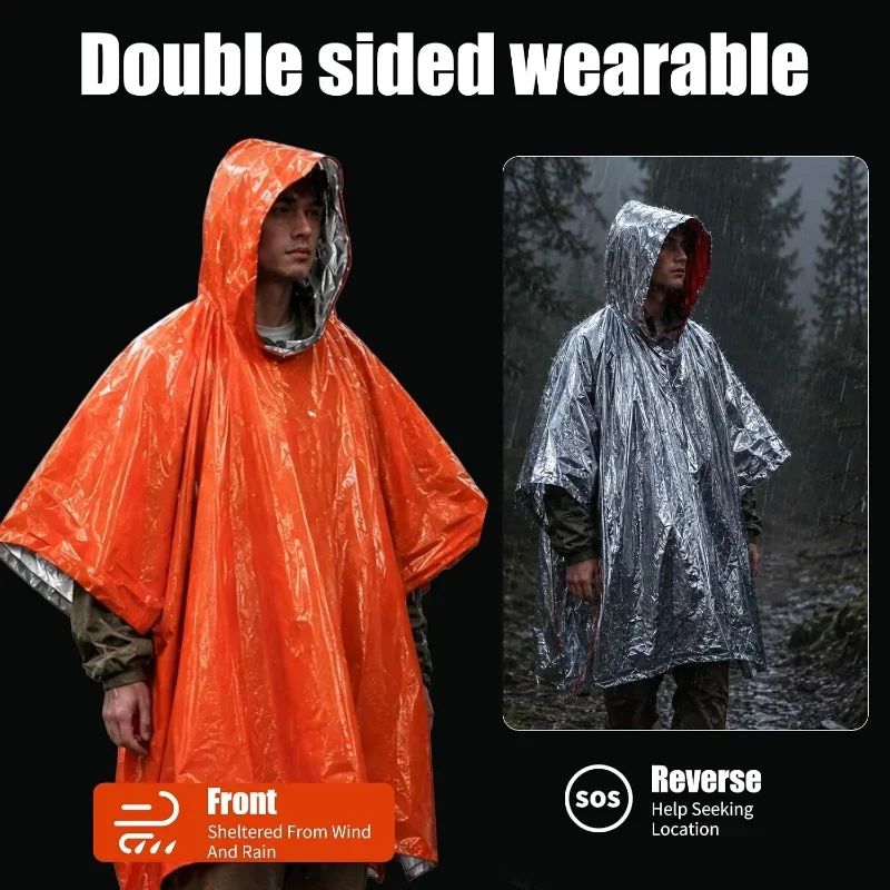Hooded Emergency Rain Poncho W - đánh giá và giá Camping Rain Poncho